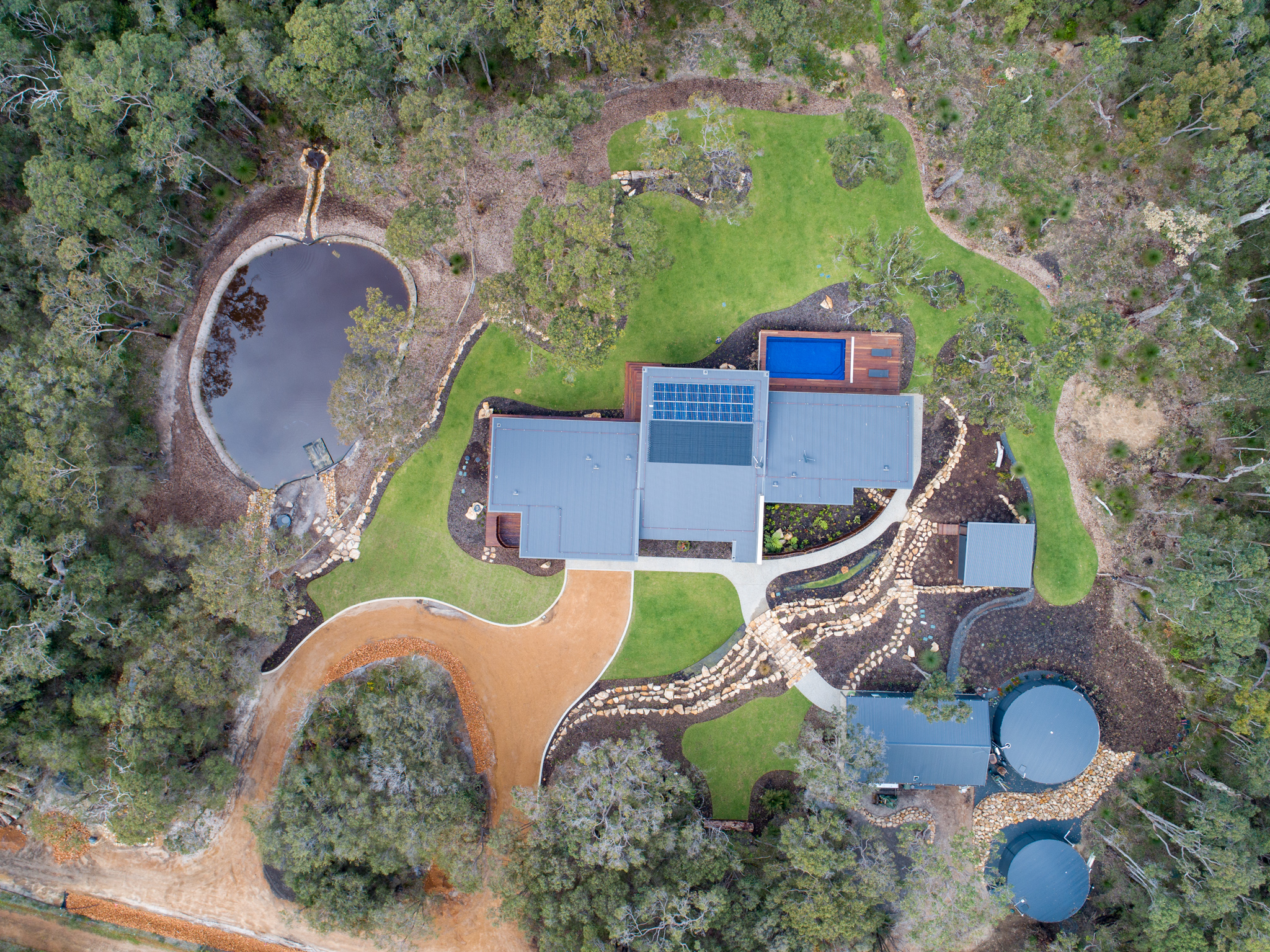 Aerial view of property and surrounds